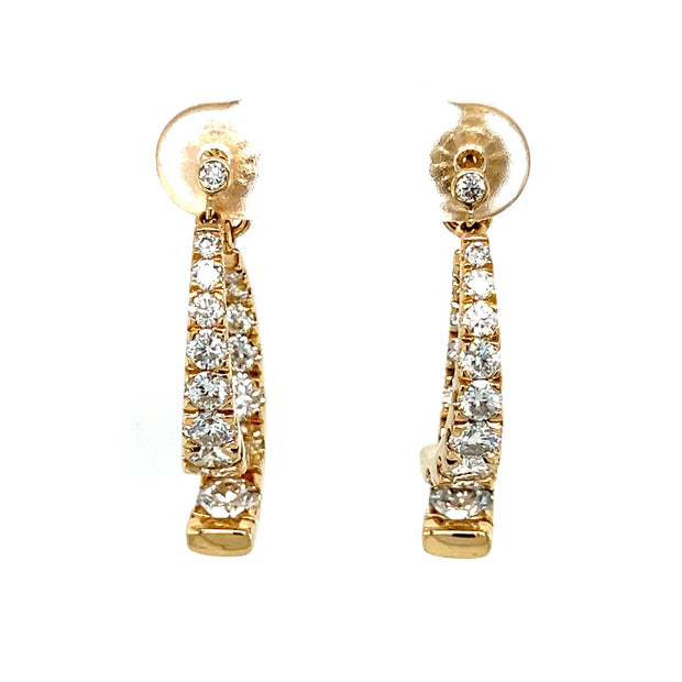 14k Yellow Gold Laboratory Created Moissanite Dangle Banana Earrings by IJC