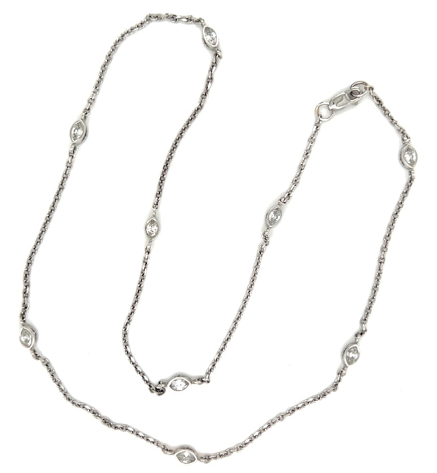 Pre Owned Platinum Diamonds by the Inch Necklace 17.5"