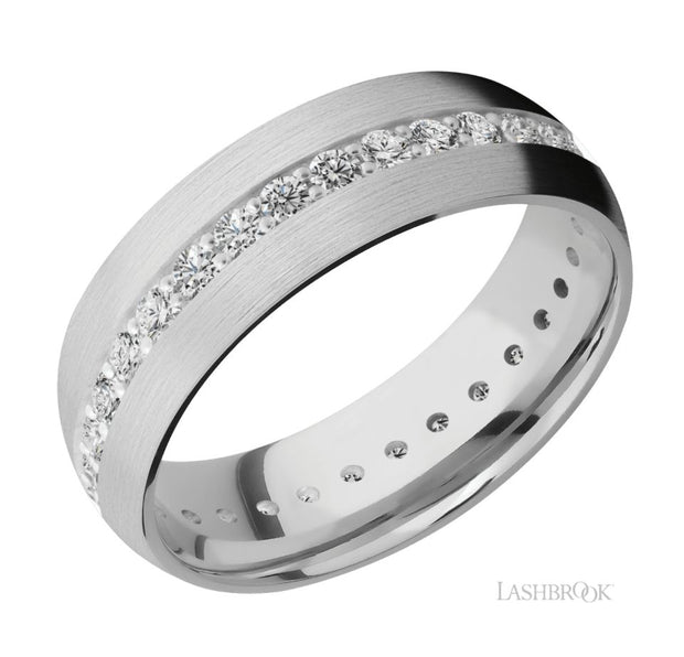 14k White Gold Diamond Eternity Wedding Band by Lashbrook Designs