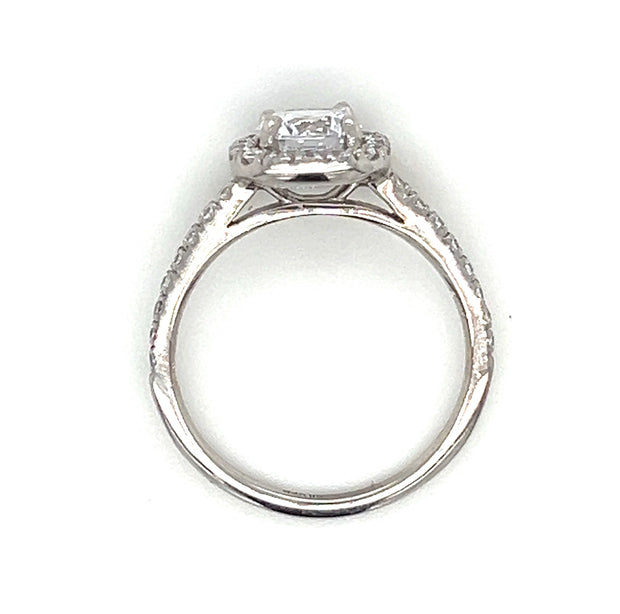 18k White Gold Classic Cushion Shape Diamond Halo Engagement Ring by Parade Designs' 'New Classic' Bridal Collection