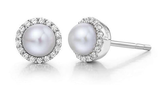 Sterling Silver Freshwater Cultured Pearl Birthstone Stud Earrings by Lafonn