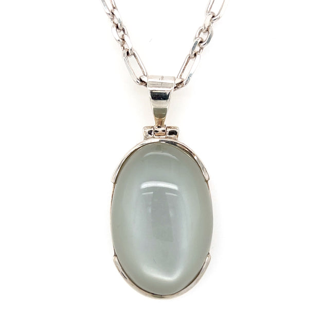 Sterling Silver White Moonstone Pendant