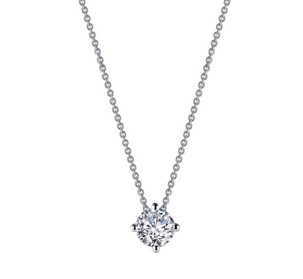 Sterling Silver .65 ct Simulated Diamond Solitiare Necklace by Lafonn