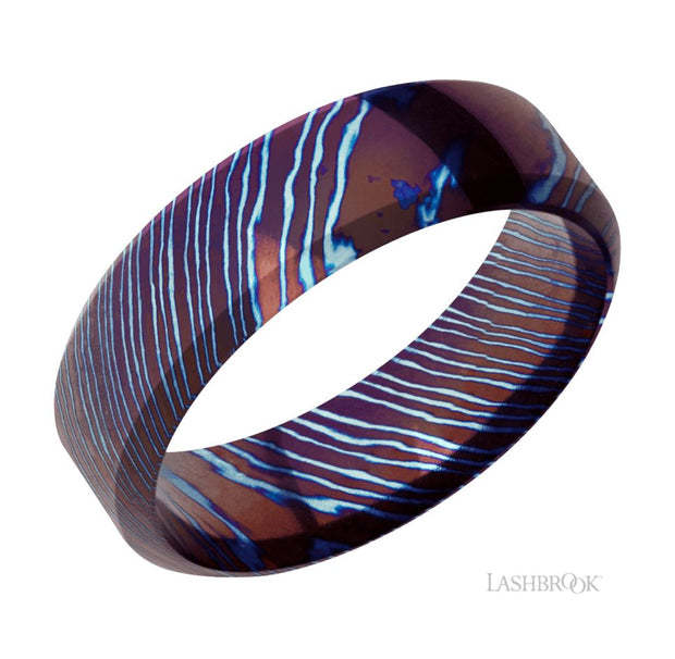 Titanium Damascus Wedding Band by Lashbrook Designs