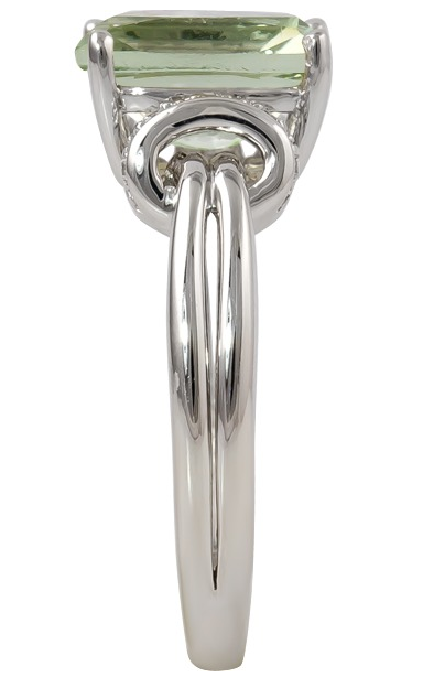 14k White Gold Prasiolite & Diamond Fashion Ring by Rego Designs