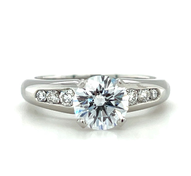 Platinum Die-Struck Channel Set Diamond Engagement Ring