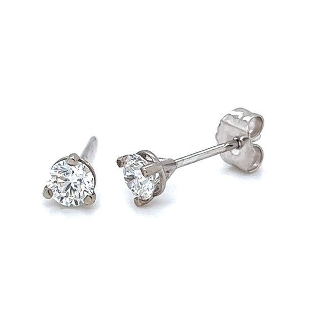 14k White Gold .50 CTW Diamond Stud Earrings