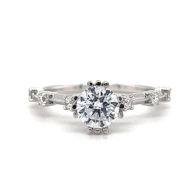 14k White Gold 'Floating' Diamond Engagement Ring by Rego Designs