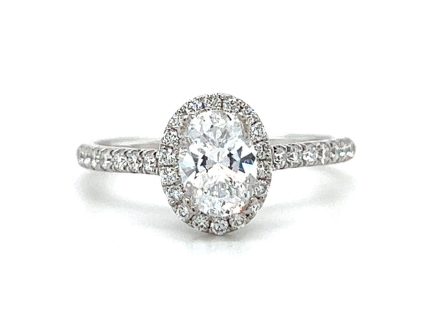 14k White Gold Classic Oval Diamond Engagement Ring by Rego Designs