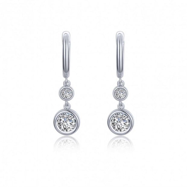 Sterling Silver & Simulated Diamond Huggie Dangle Earrings by Lafonn