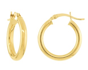 14k Yellow Gold 20 MM Round Hoop Earrings