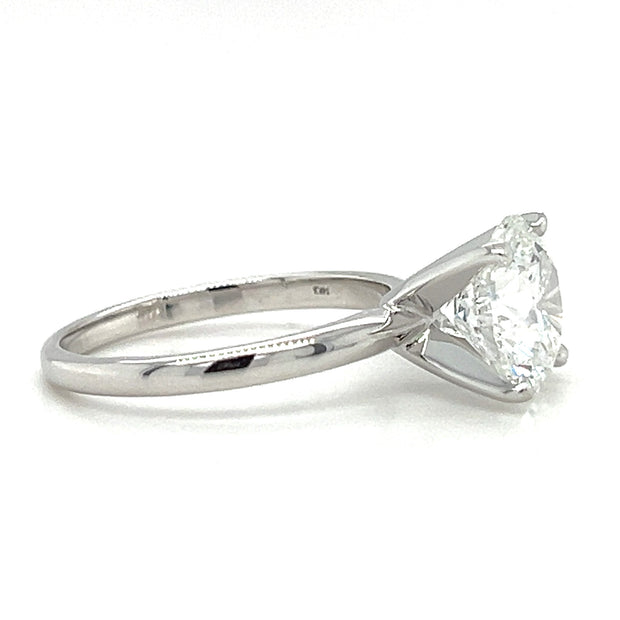 14k White Gold 3.00 CT Round Brilliant Lab Grown Diamond Solitaire Engagement Ring