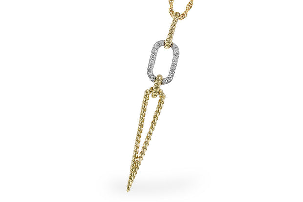 14k Two Tone Gold Geometric Style Diamond Fashion Necklace by Allison Kaufman