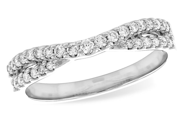 14k White Gold Diamond Contour Wedding Band by Allison Kaufman