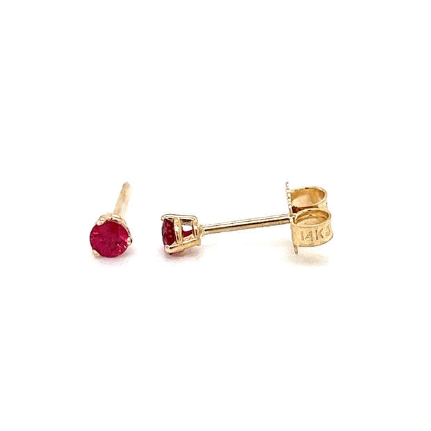 14k Yellow Gold Ruby Stud Earrings by IJC