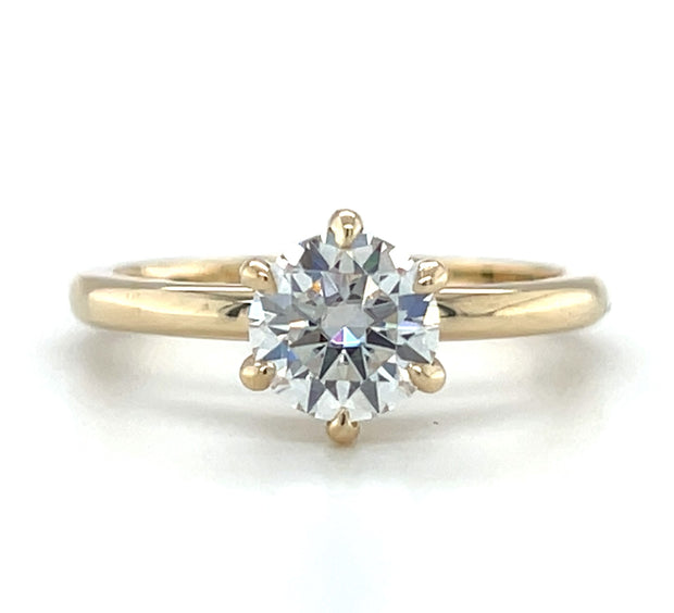 Pre-Owned 14k Yellow Gold Lab Created Moissanite Solitaire Engagement Ring