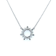 18k White Gold Diamond Fashion Open Circle Necklace
