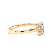 18k Rose Gold Fancy Light Pink Color Diamond Halo Ring