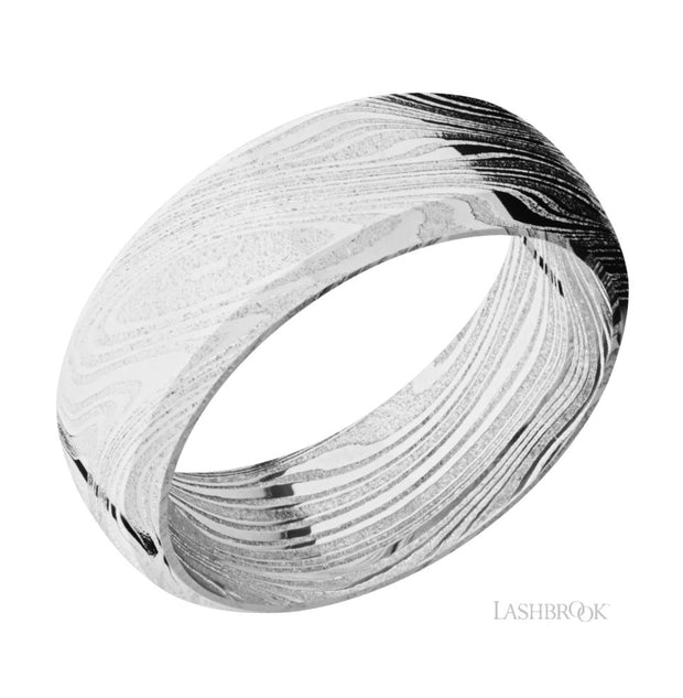 Damascus Steel Marble Pattern Wedding Band by Lashbrook Designs