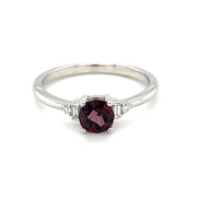 14k White Gold Purple Spinel & Diamond Ring by IJC