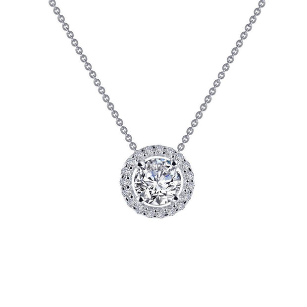 Sterling Silver Simulated Diamond Halo Fashion Necklace by Lafonn