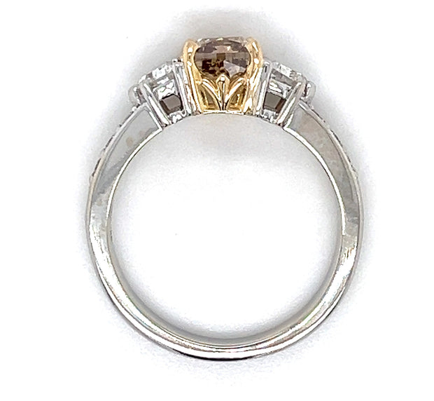 18k Gold Fancy Color Diamond Engagement Ring by IJC