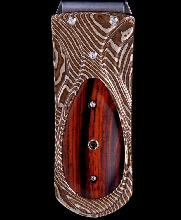 Zurich 'Panama' Mokume Gane & Cocobolo Wood Money Clip by William Henry