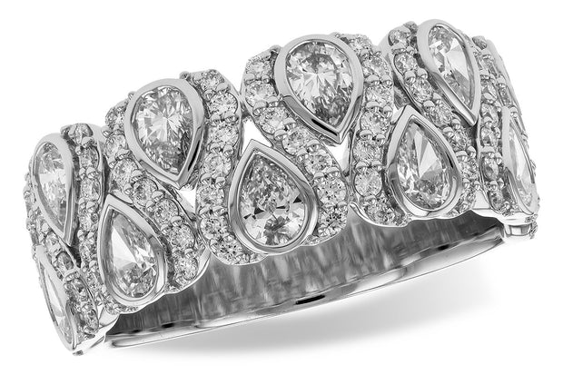 14k White Gold Pear Shape Diamond Fashion Ring by Allison Kaufman