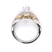 14k White & Yellow Gold Accented Contemporary Diamond Engagement Ring