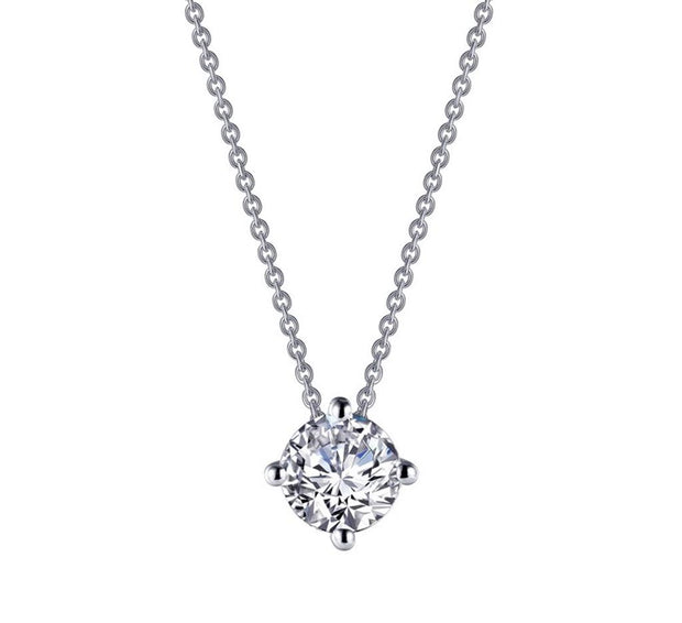 Sterling Silver 1.50 ct Simulated Diamond Solitaire Necklace by Lafonn