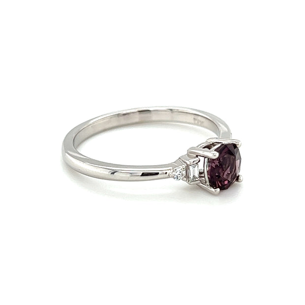 14k White Gold Purple Spinel & Diamond Ring by IJC
