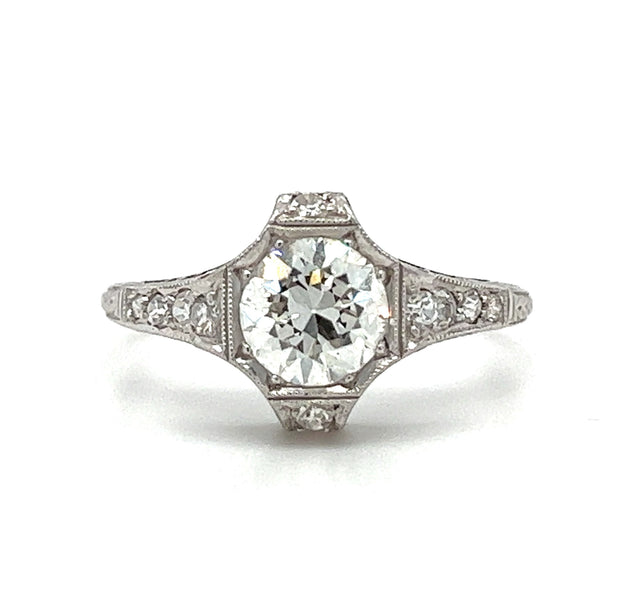 Pre-Owned Antique Platinum & Diamond Engagement Ring