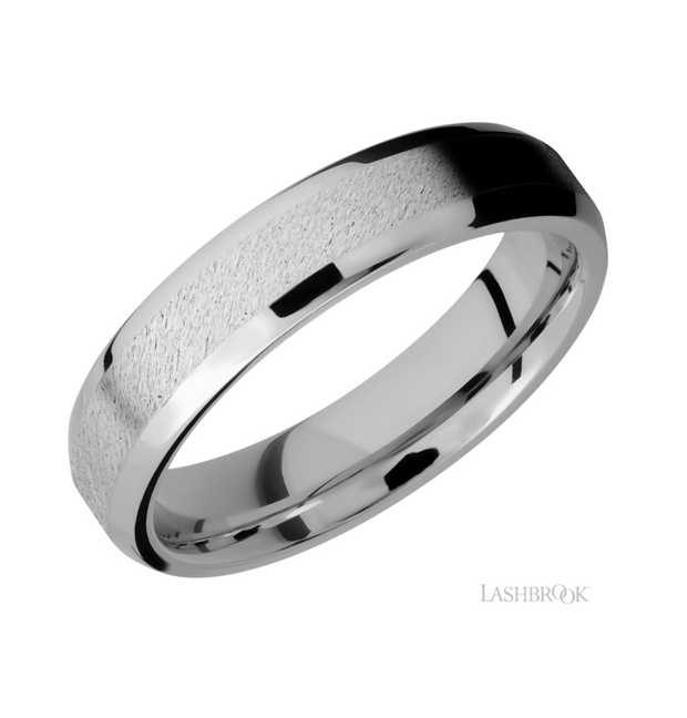 Bevel Cobalt & Angle Stone Finish Wedding Band by Lashbrook Designs