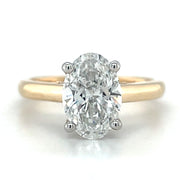 14k Two Tone Gold Oval Lab Grown Diamond Engagement Ring