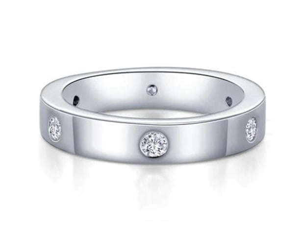 Sterling Silver Simulated Diamond Contemporary Band by Lafonn