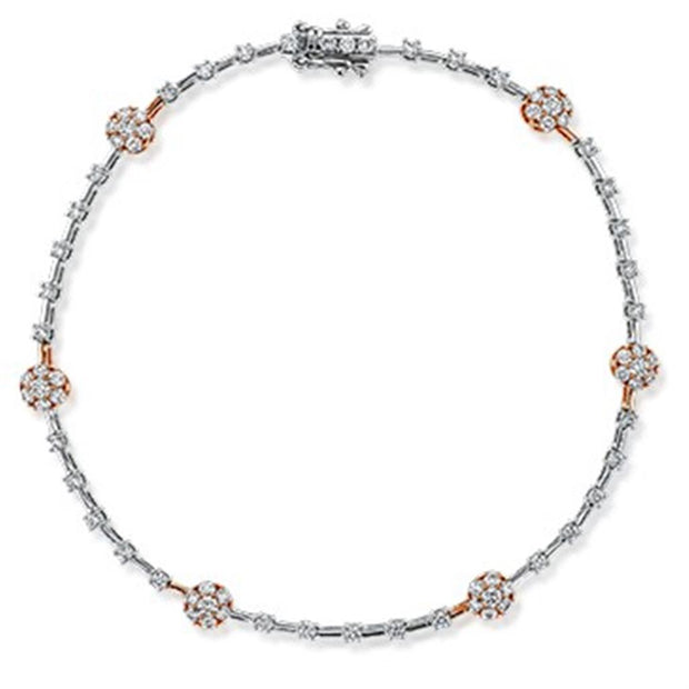 14k White & Rose Gold Diamond Fashion Bracelet by Zeghani