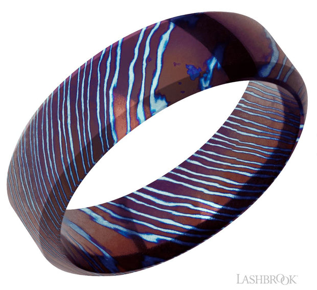 Titanium Damascus Wedding Band by Lashbrook Designs