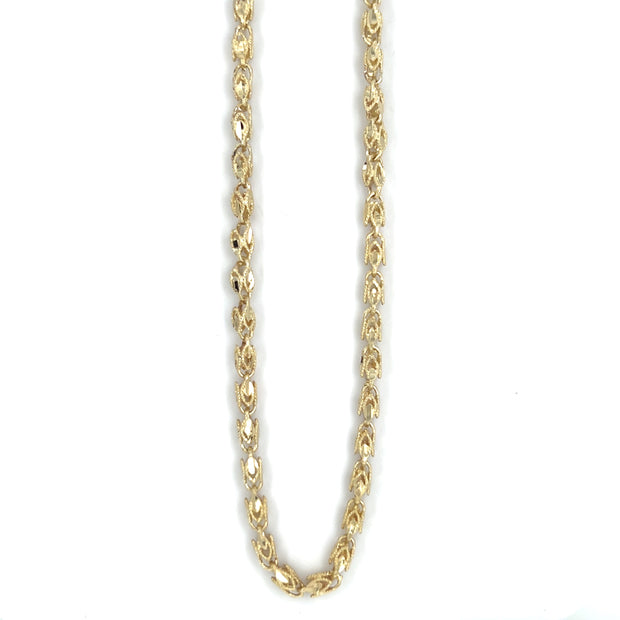Pre Owned 14k Yellow Gold Fancy Link Chain Necklace 18"