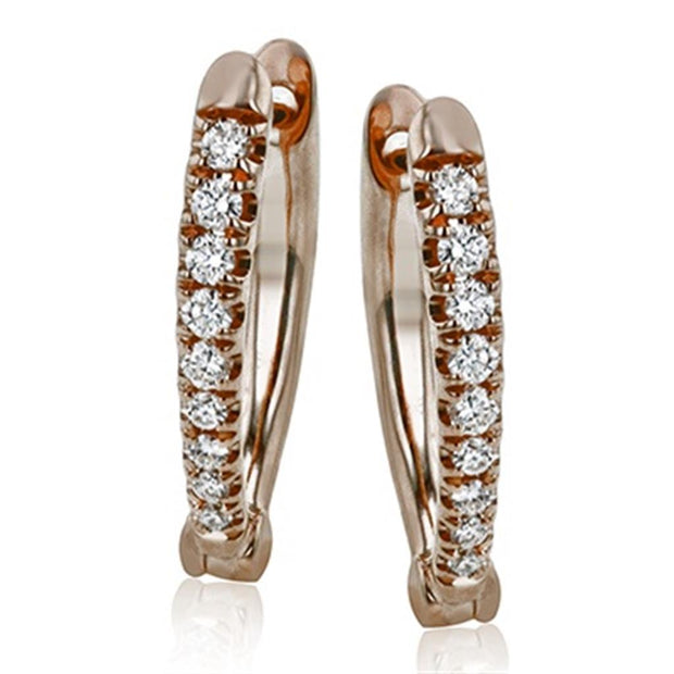 14k Rose Gold Diamond Hoop Earrings by Zeghani's 'Delicate Diva' Collection