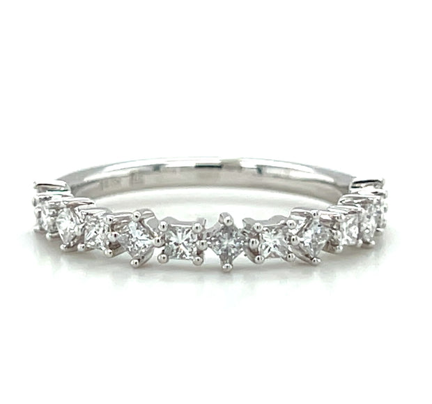 14k White Gold Princess Cut Diamond Stackable Band