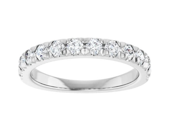 14k White Gold .75 CTW French Prong Set Diamond Wedding Band
