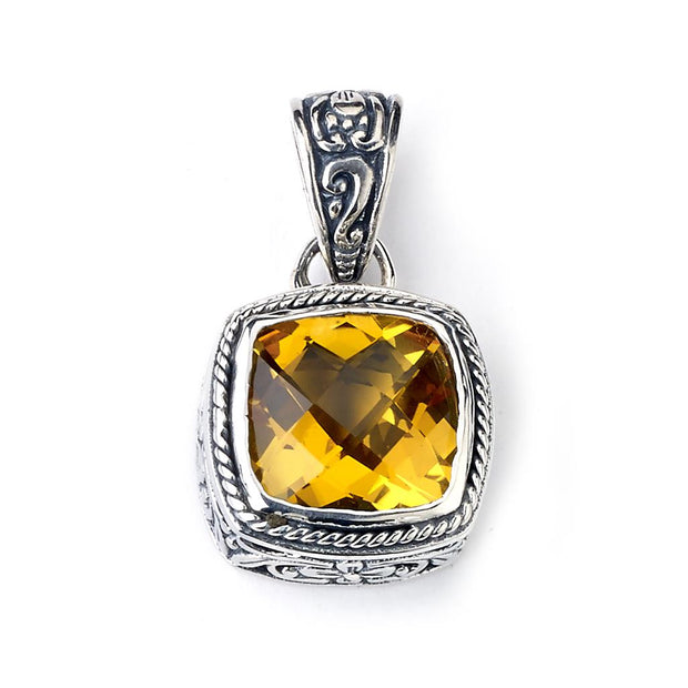 Sterling Silver Citrine 'Honesty' Pendant by Samuel B's 'Royal Bali' Collection