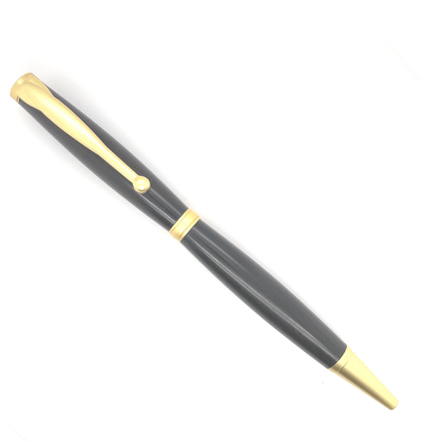 Bagoon Ebony Wood & Satin Gold Tone Roller Ball Pen
