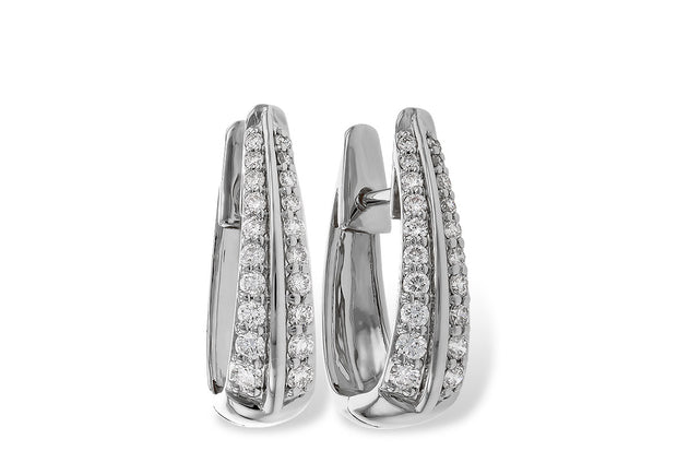 14k White Gold Diamond Fashion Hoop Earrings by Allison Kaufman