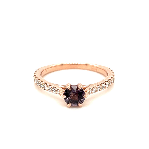 14k Rose Gold Spinel & Diamond Ring by IJC