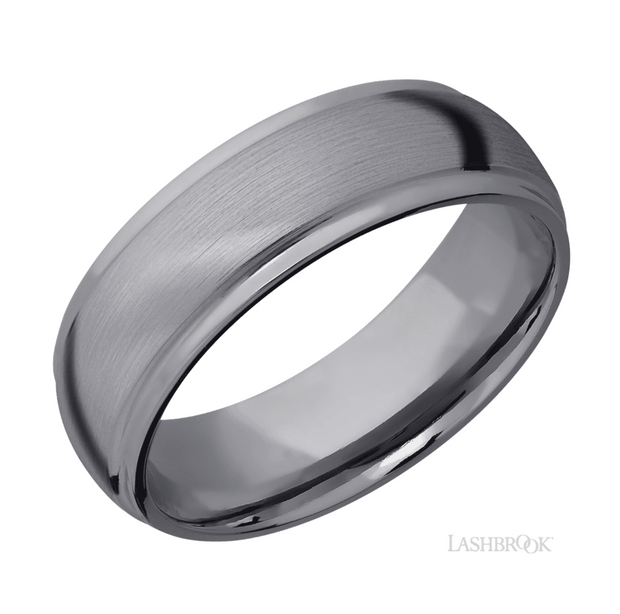 Tantalum Domed Satin Finish Wedding Band by Lashbrook Designs