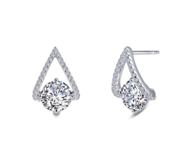 Sterling Silver Simulated Diamond Trapeze Fashion Earrings by Lafonn