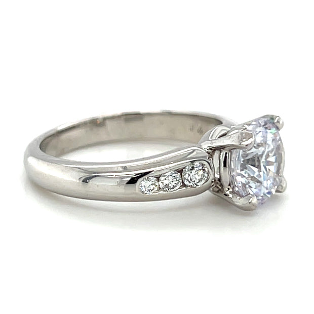 Platinum Die-Struck Channel Set Diamond Engagement Ring