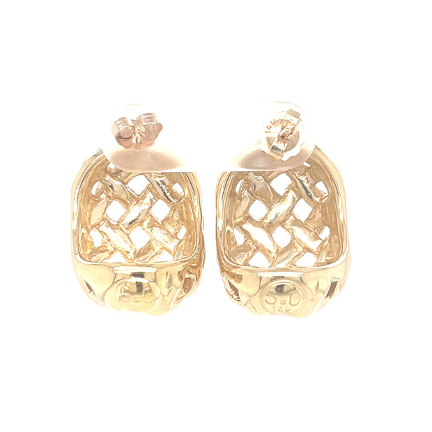 Pre-Owned 14k Yellow Gold Woven Dangle Earrings