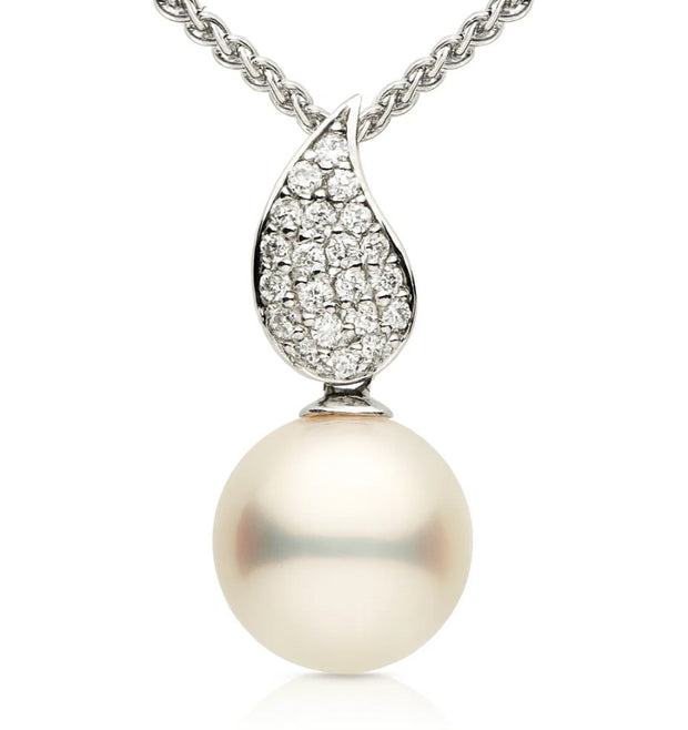 18k White Gold South Sea Pearl & Diamond Necklace